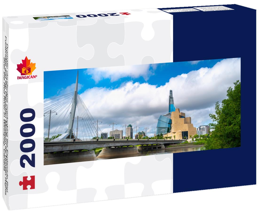 ImagiCan Jigsaw Puzzle Esplanade Riel Footbridge and the Canadian Museum for Human Rights in Winnipeg 2000 pieces panorama