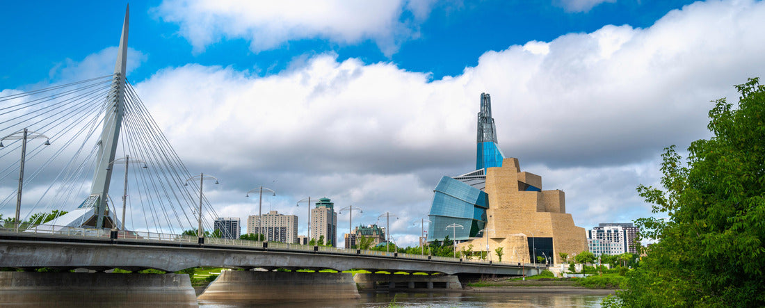 ImagiCan Jigsaw Puzzle Esplanade Riel Footbridge and the Canadian Museum for Human Rights in Winnipeg 2000 pieces panorama