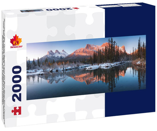 ImagiCan Jigsaw Puzzle Sunrise of the Three Sisters and the Bow River from Canmore 2000 pieces panorama