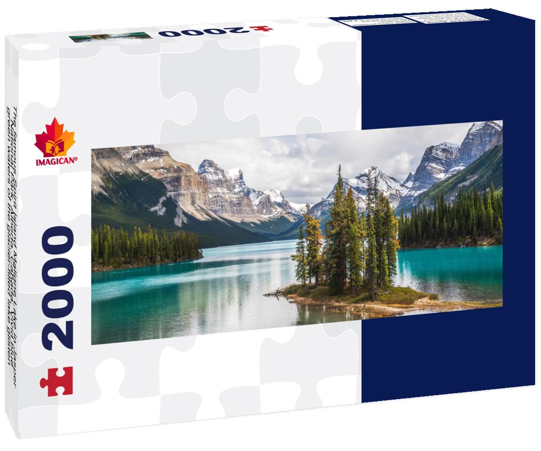 The famous Spirit Island at Maligne Lake in Jasper National Park of Alberta 2000pc Panoramic Puzzle
