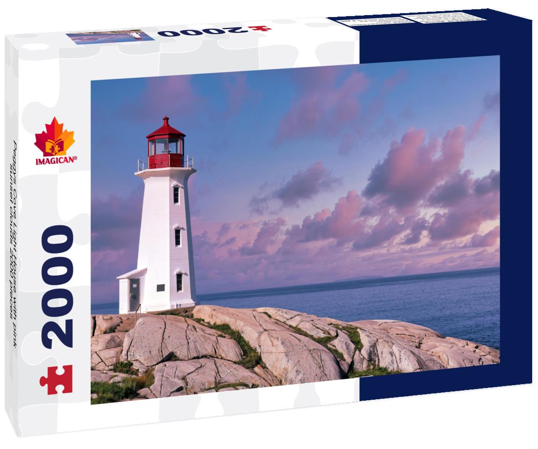 Peggys Cove Light House with pink sunset clouds 2000pc Puzzle