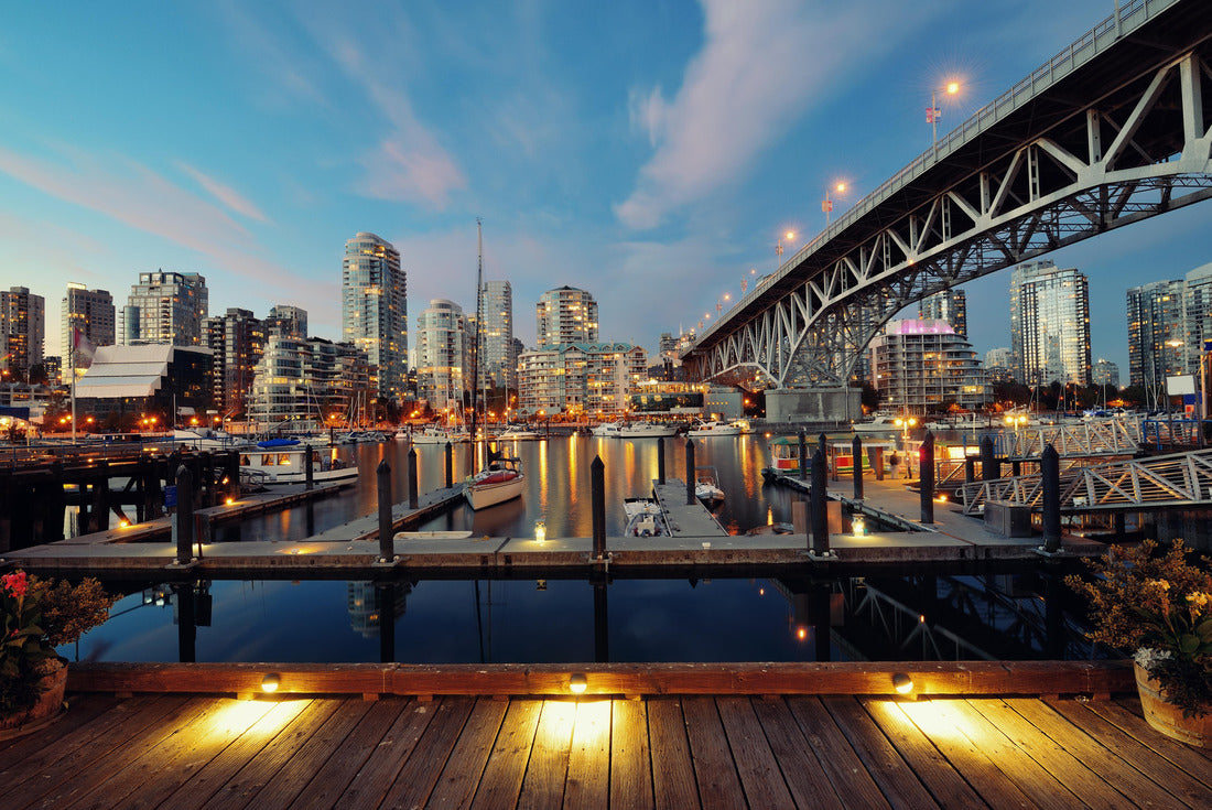 Vancouver False Creek at night with bridge and boat 2000pc Puzzle