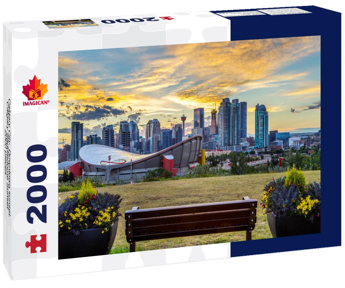 Calgary City. Downtown sunset. Calgary Saddledome Sunset 2000pc Puzzle