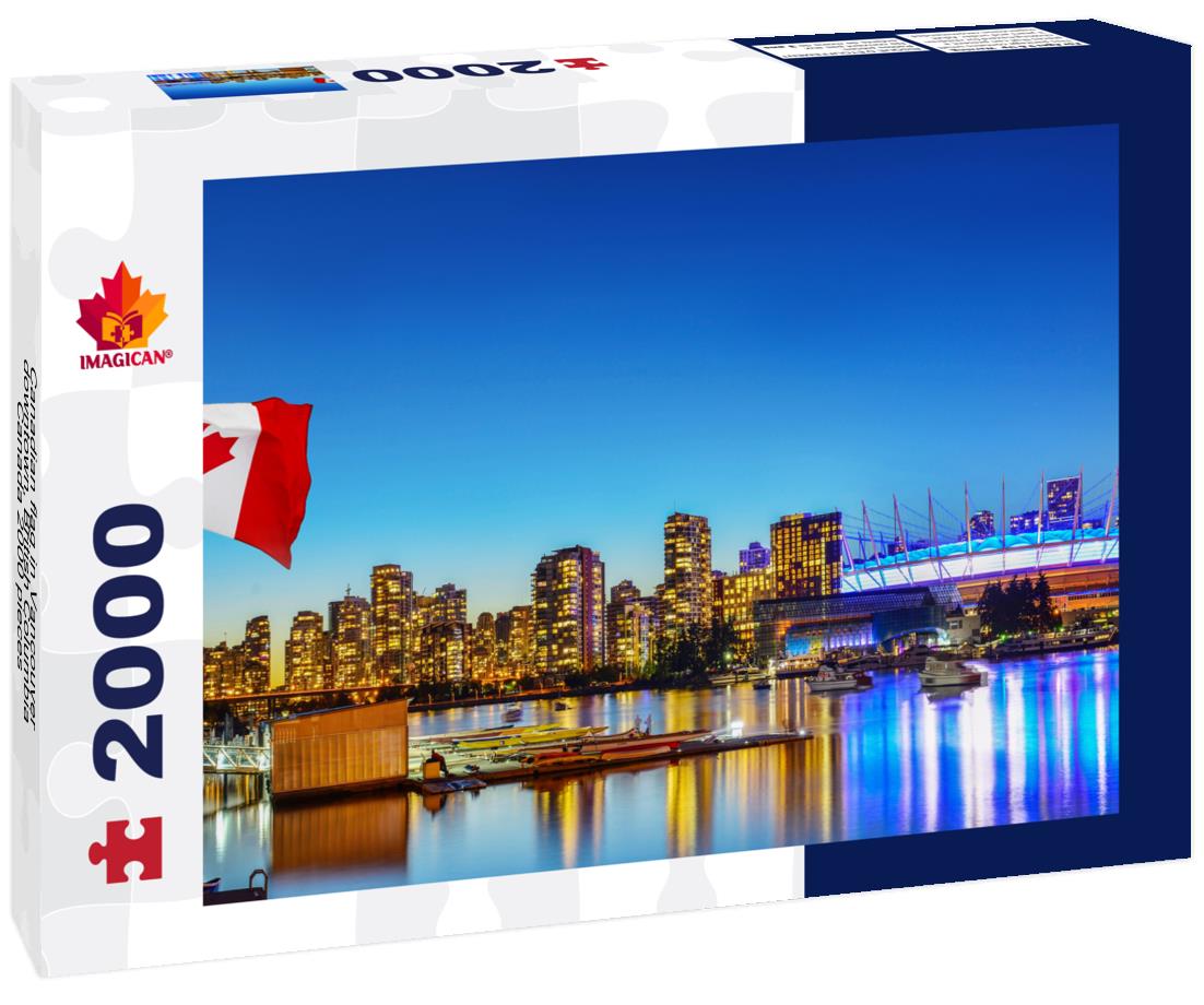 Canadian flag in Vancouver downtown, British Columbia, Canada 2000pc Puzzle