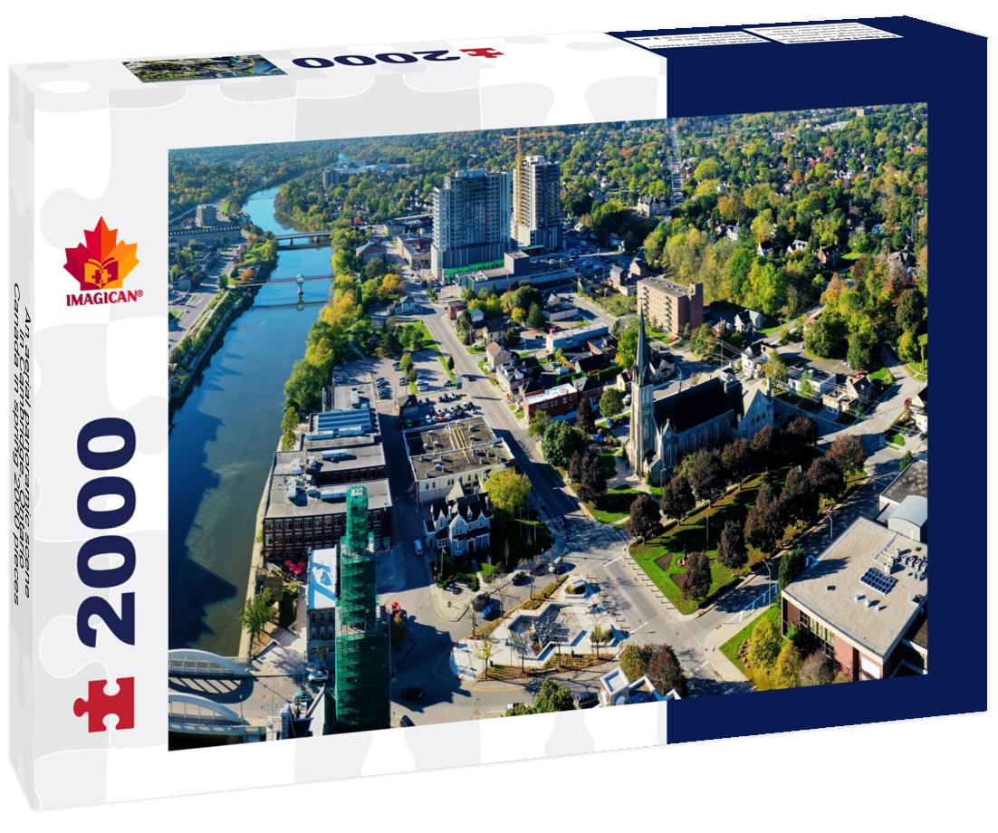 ImagiCan Jigsaw Puzzle An aerial panoramic scene in Cambridge, Ontario, Canada in spring 2000 pieces