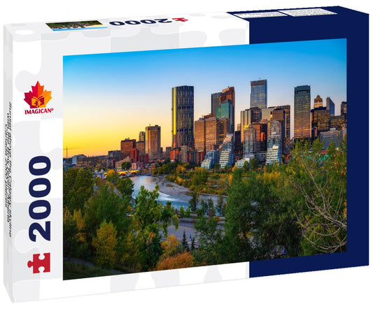 ImagiCan Jigsaw Puzzle Sunset above the Calgary skyline with the Bow River, Alberta, Canada 2000 pieces