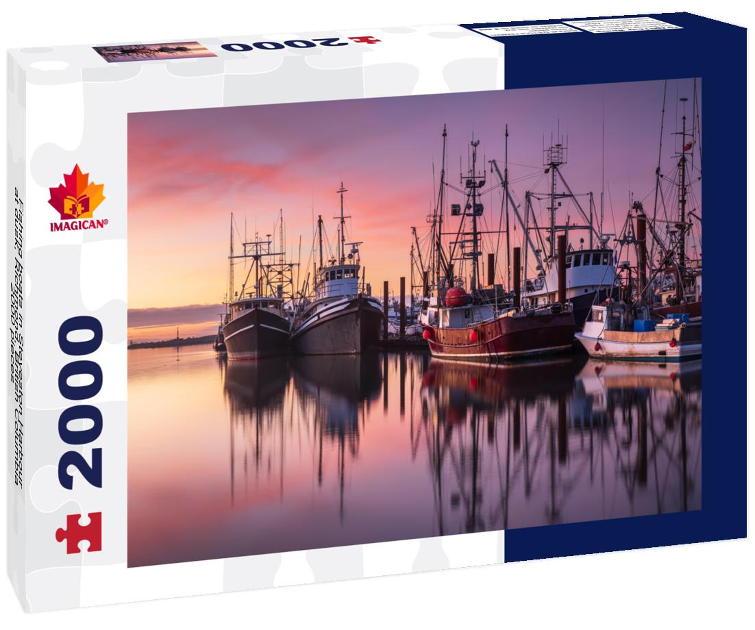 Fishing boats in Steveston Harbour at dusk, Richmond, British Columbia 2000pc Puzzle