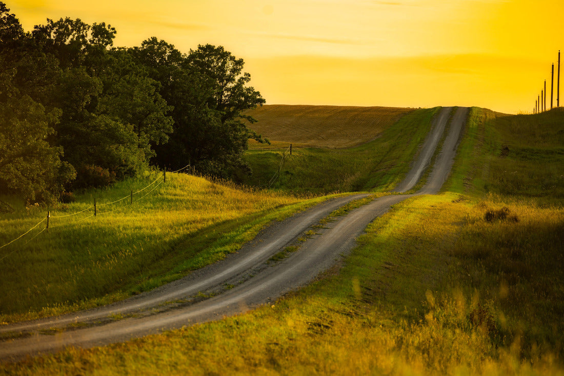 A beautiful shot of tire tracks on rural prairies under a Manitoba sunset 2000pc Puzzle