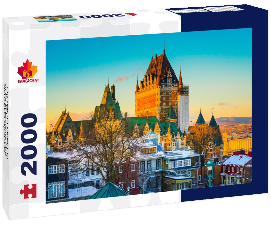 City view of Quebec City on the St Lawrence River and colorful sky at dusk 2000pc Puzzle