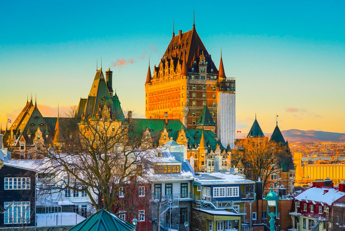 City view of Quebec City on the St Lawrence River and colorful sky at dusk 2000pc Puzzle