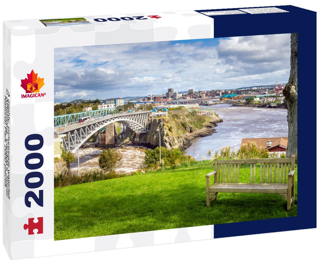 A mighty, picturesque waterfall in Athabasca, Canada's Jasper National Park 2000pc Puzzle