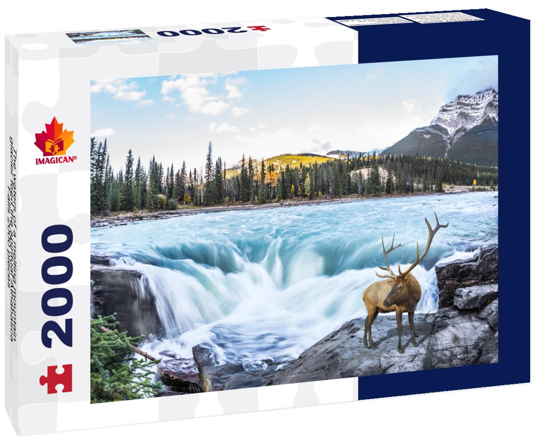 The waters of a melting mountain glacier feed the spiritual Athabasca Falls 2000pc Puzzle