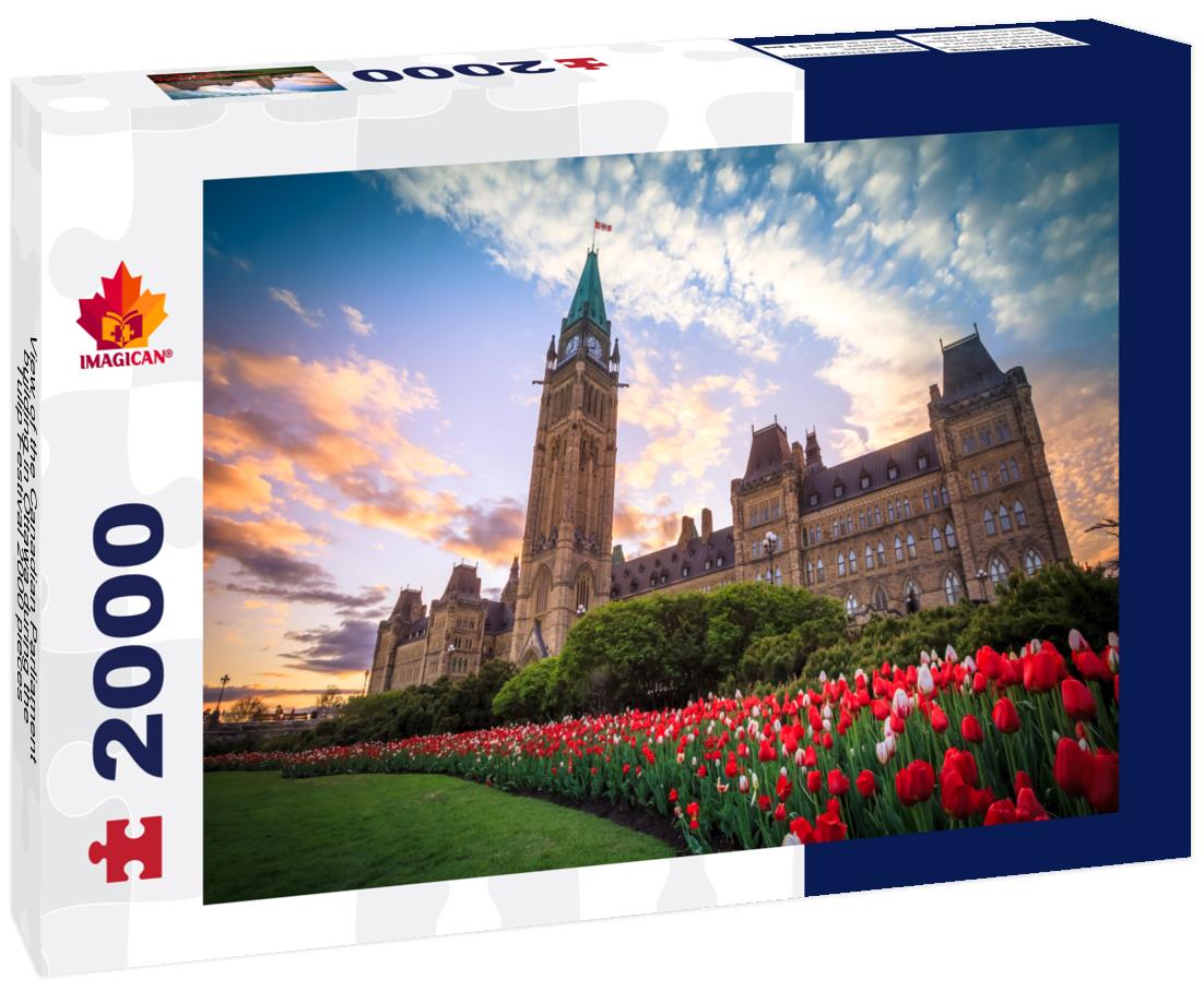 the Canadian Parliament building in Ottawa during the Tulip Festival 2000pc Puzzle