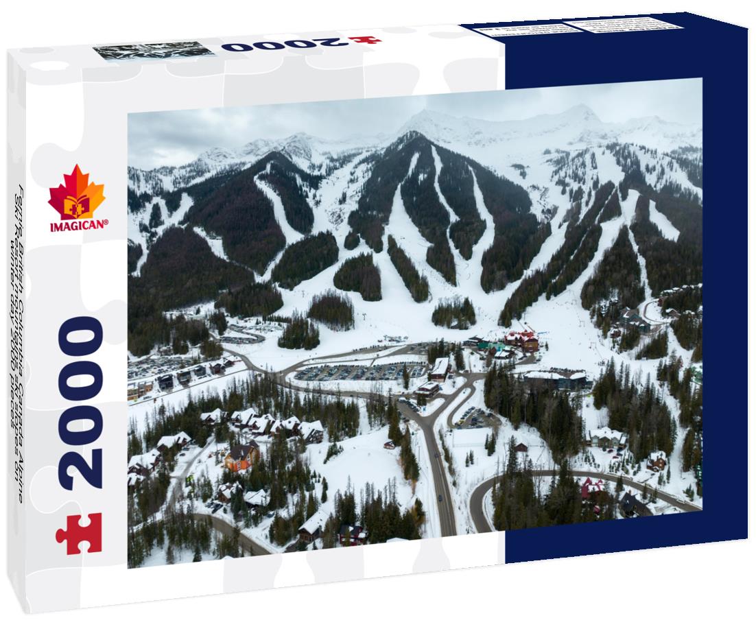 Fernie British Columbia Canada Alpine Ski Resort mountains ski slopes on winter day 2000pc Puzzle