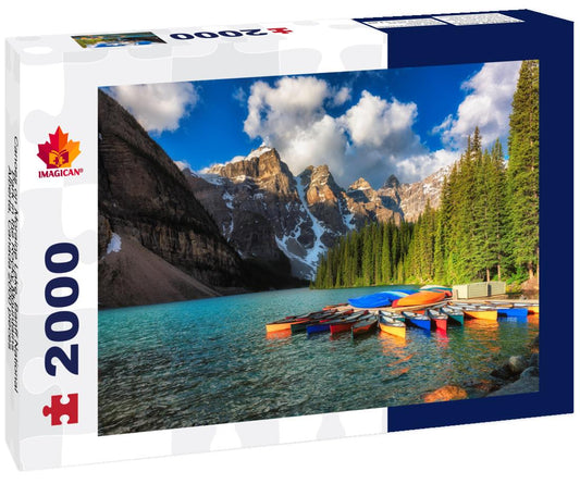 ImagiCan Jigsaw Puzzle Canoes on Moraine Lake, Banff National Park in the Rocky Mountains, Alberta, Canada 2000 pieces