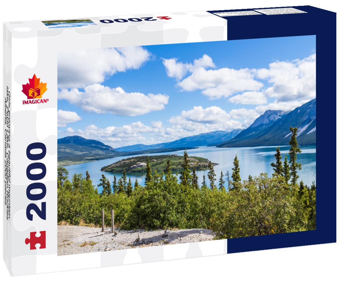 Girls enjoying a beautiful mountain lake. Peyto Lake, Canadian Rockies, Alberta, Canada 2000pc Puzzle