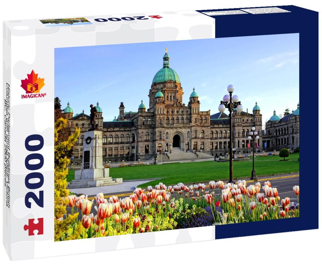 Historic Parliament Buildings British Columbia with spring tulips, Victoria, BC, Canada 2000pc Puzzle