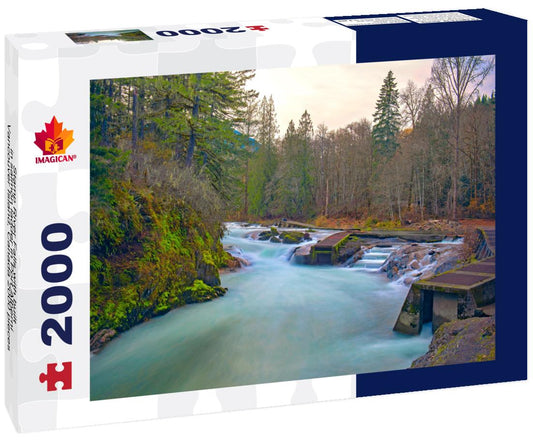 ImagiCan Jigsaw Puzzle Stamp River Falls with built-in salmon ladder in Port Alberni, Vancouver Island, Canada 2000 pieces