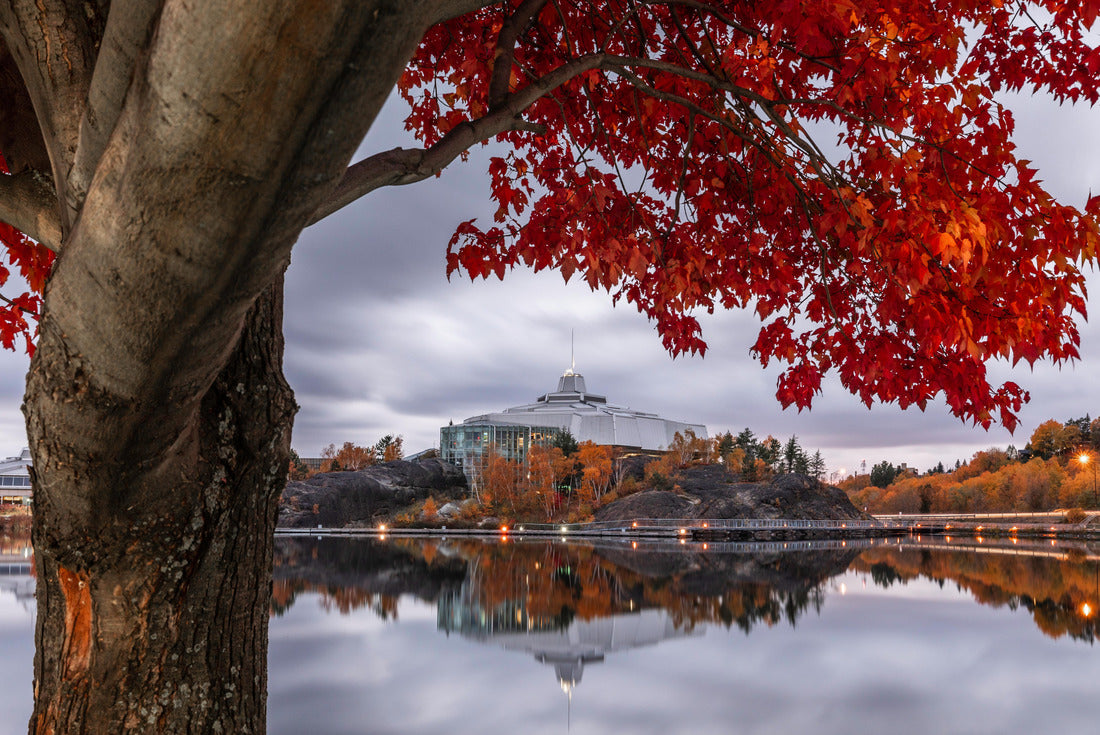 A beautiful red maple frames the shores of Ramsey Lake and Science North in Sudbury, ON 2000pc Puzzle