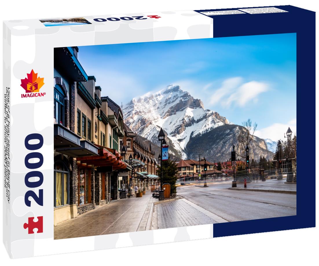 busy street in Banff City during the transition period from winter to snow 2000pc Puzzle