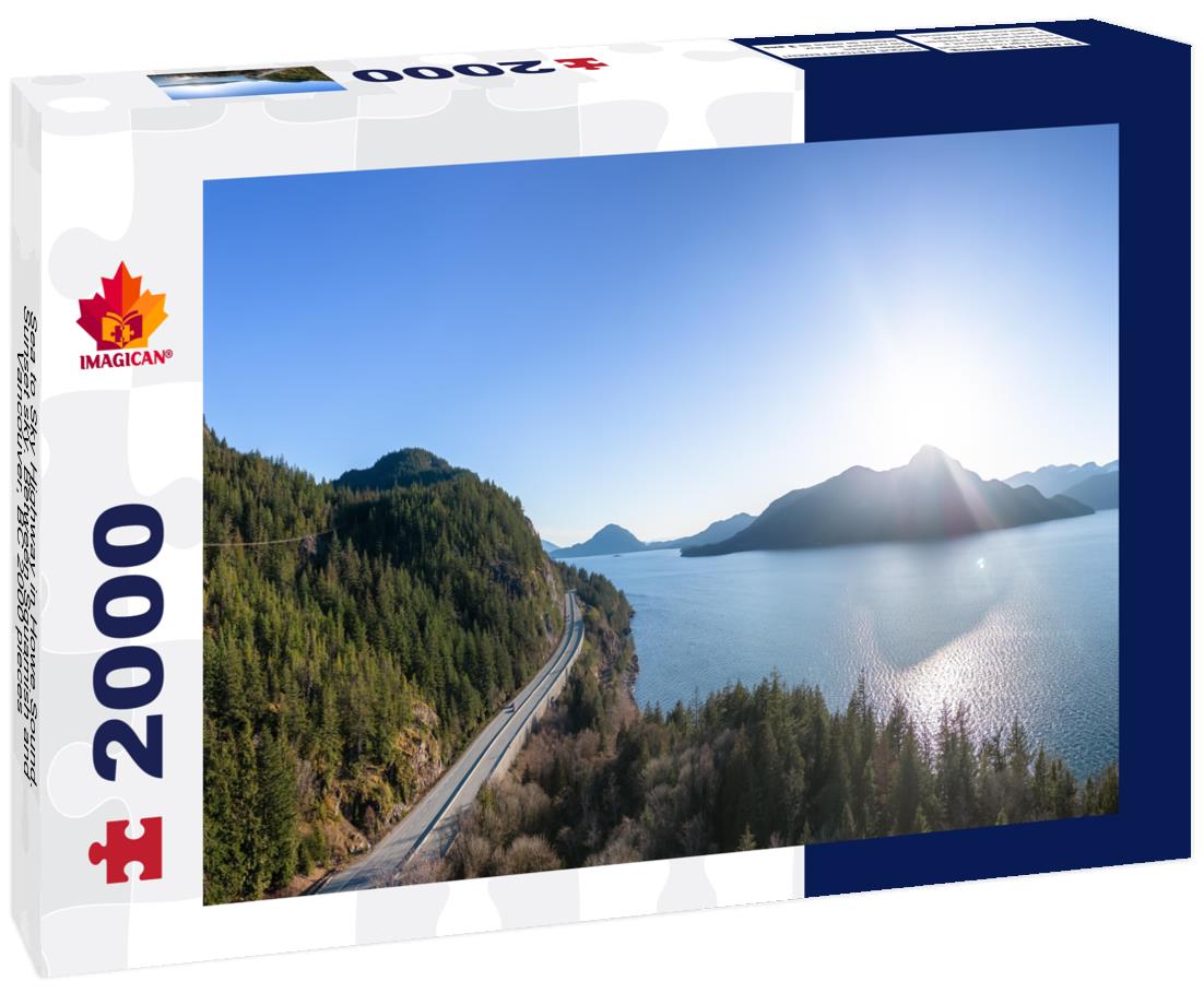 Sea to Sky Highway in Howe Sound. Sunset sky. Between Squamish and Vancouver, BC 2000pc Puzzle
