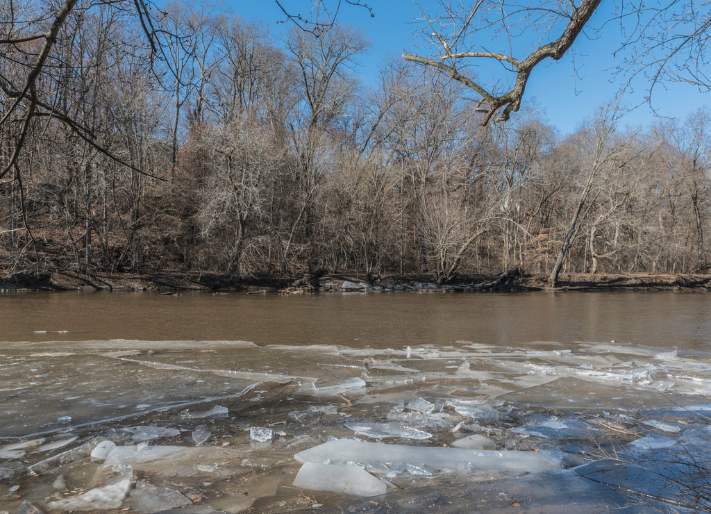 ice on the Brandywine Creek in Wilmington, Delaware