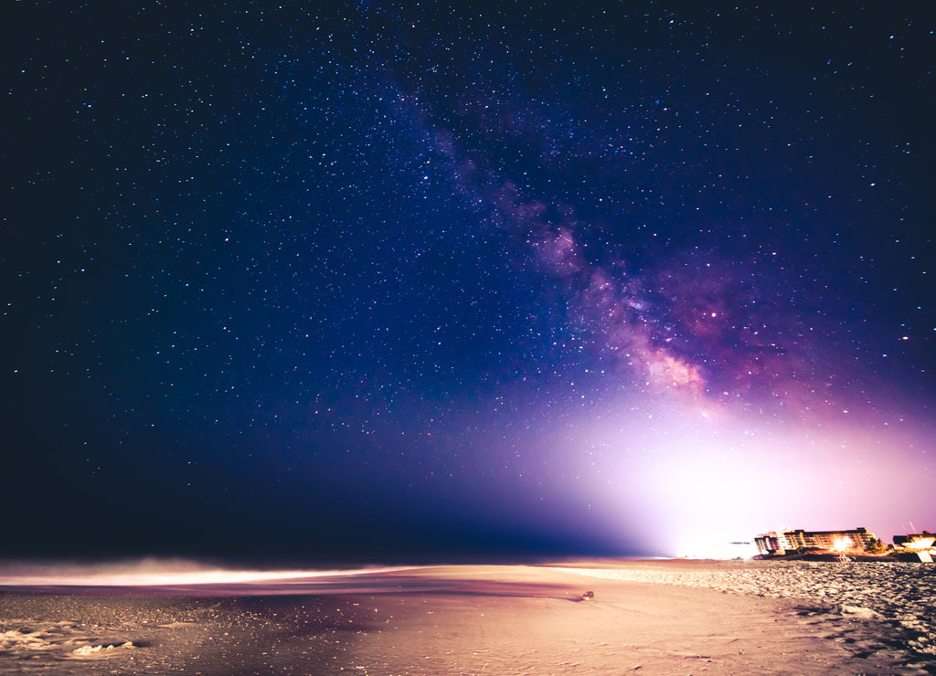 Bethany Beach Delaware at night with the Milky Way