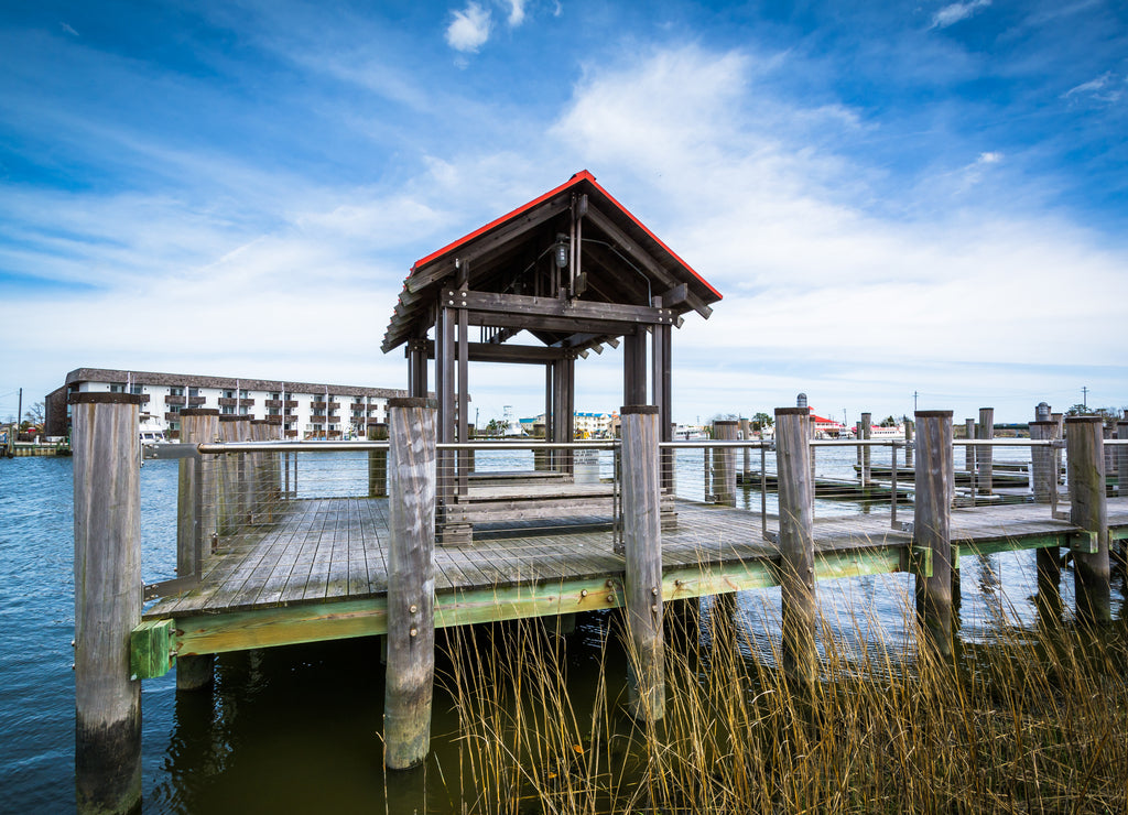Pier in the Lewes and Rehoboth Canal, in Lewes, Delaware