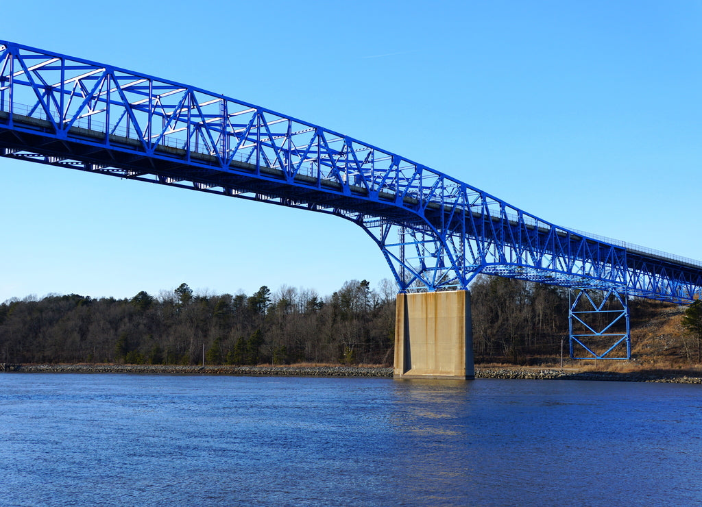 The view of Summit Bridge above the Chesapeake Canal near Middletown, Delaware, U.S
