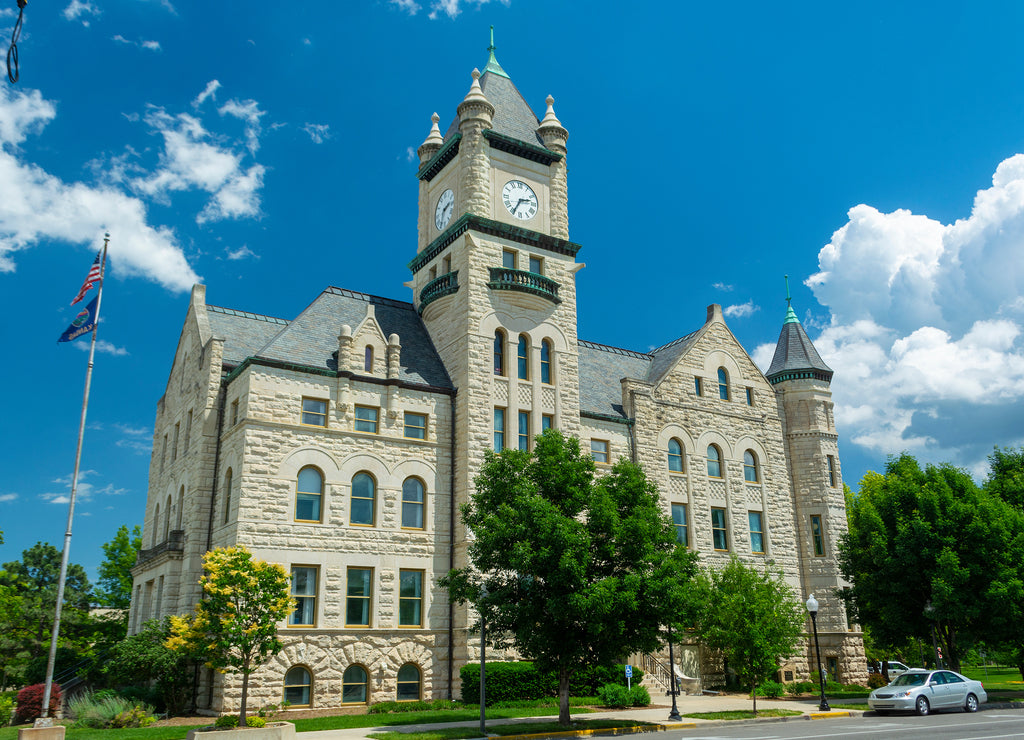 Douglas County Courthouse in Lawrence, Kansas on a Sunny Day