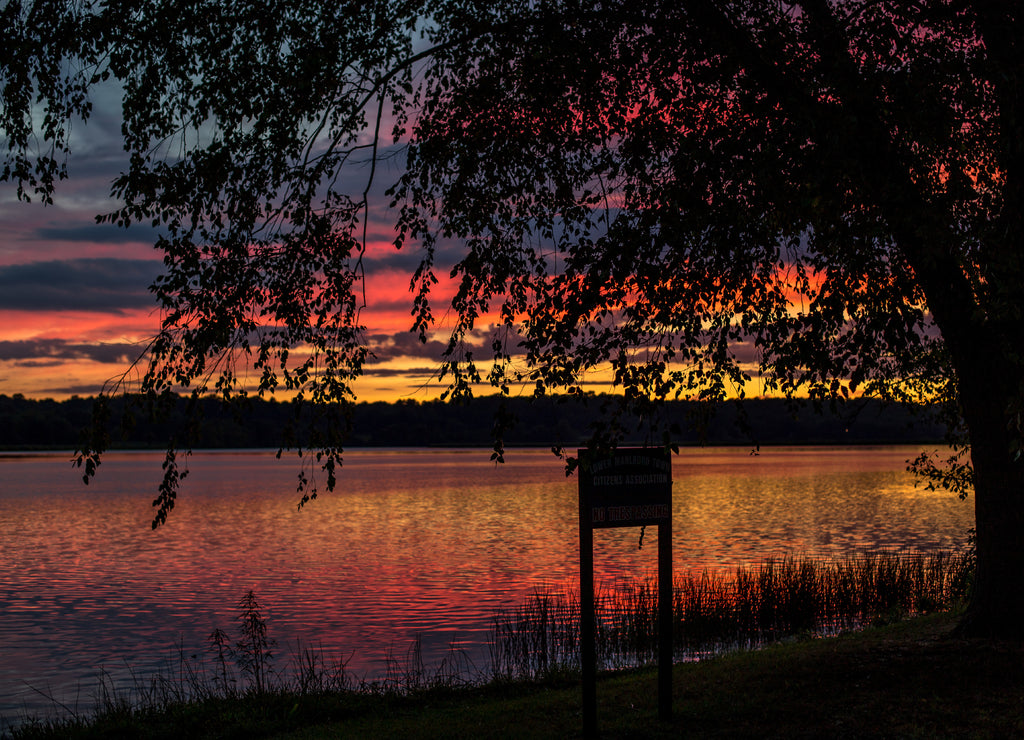 view of the Patuxent River in Calvert County Owings Maryland at Sunset