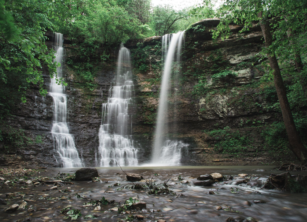 Scenic Twin Falls, Triple Falls in Arkansas