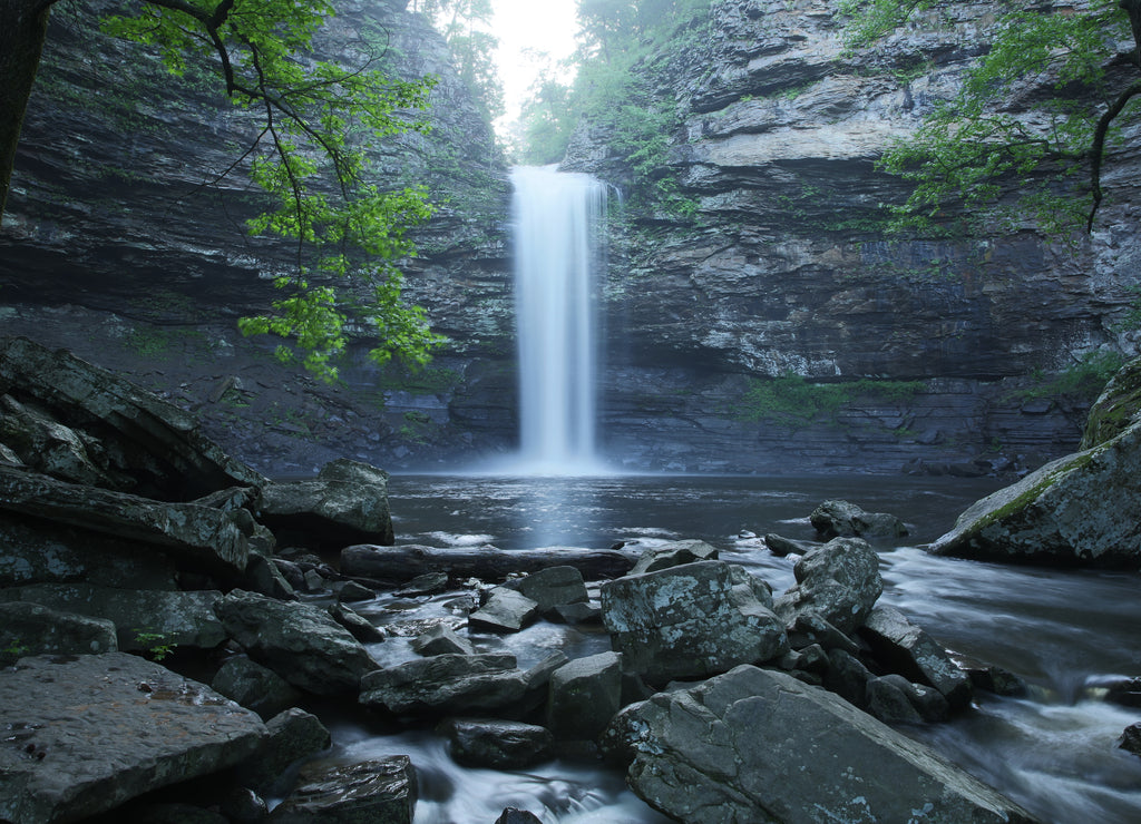 waterfall flower creek rocks boulders usa Arkansas Park