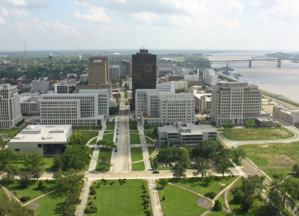 Vista de Baton Rouge desde El Capitolio Estatal de Lusiana, Louisiana