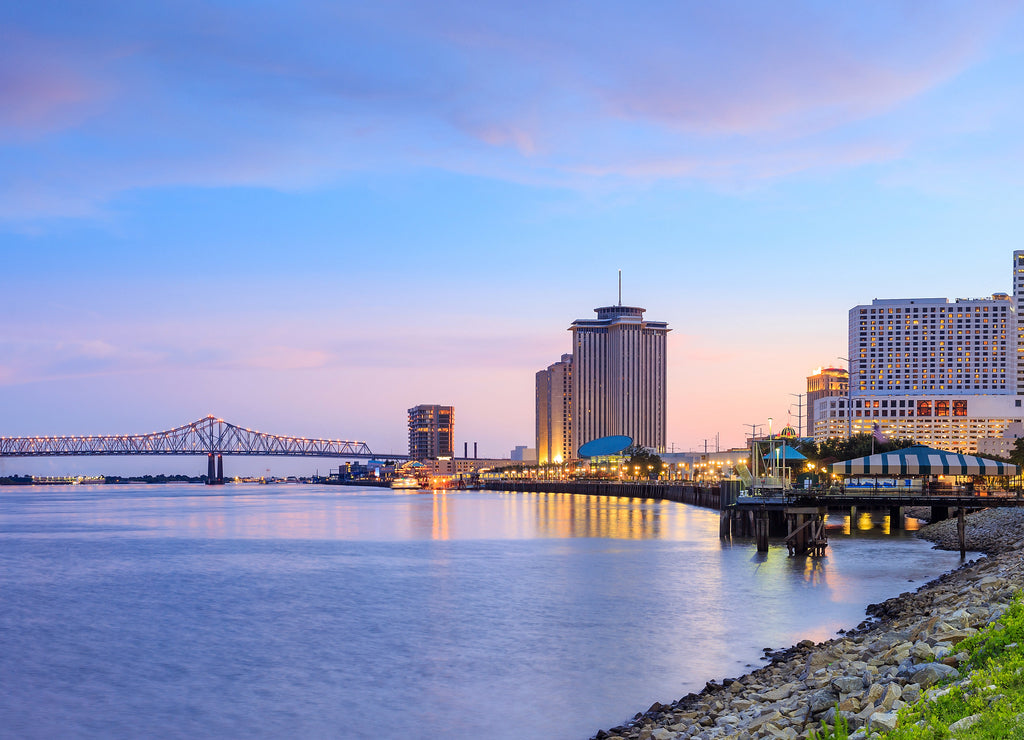 Downtown New Orleans, Louisiana and the Missisippi River