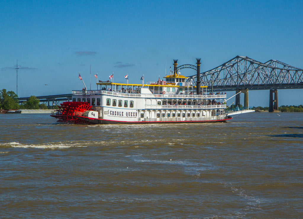 Creole Queen steamboat on Mississippi River in New Orleans, Louisiana