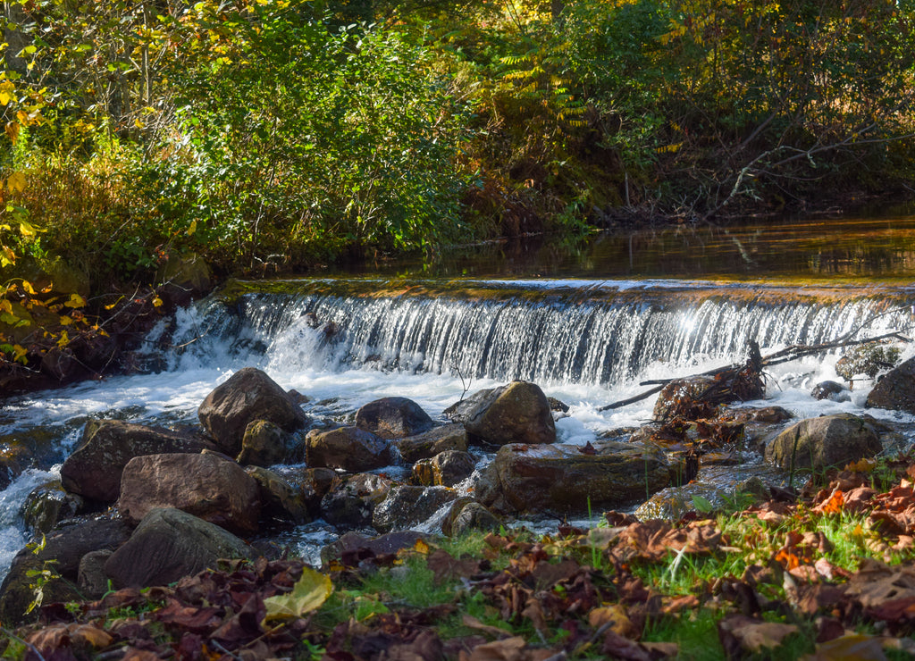 Beautiful river at Glen Alton Recreation Area in autumn, Blacksburg, Virginia, USA