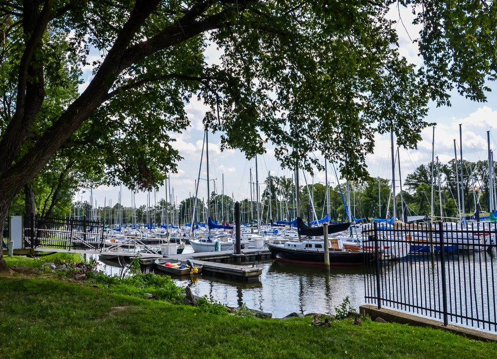 Potomac River in Old Town Alexandria, Virginia USA