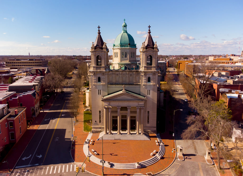Aerial photo Cathedral of the Sacred Heart Richmond Virginia USA