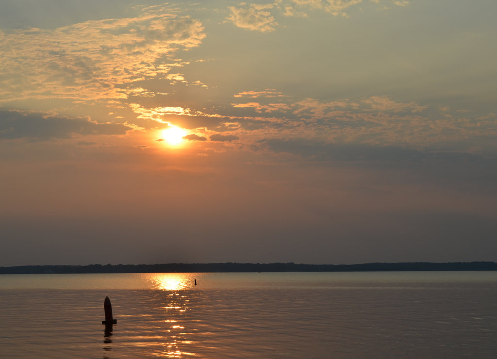 Ross Barnett reservoir at sunset, Mississippi