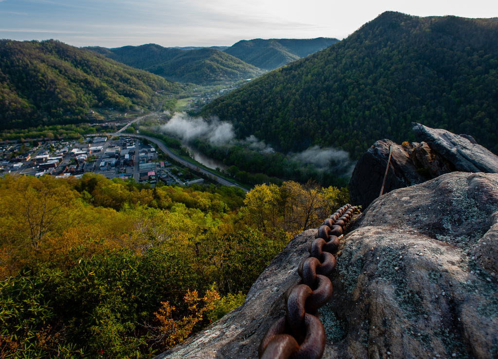 Chained Rock - Foggy Morning at Pine Mountain State Park - Appalachian Mountains - Kentucky