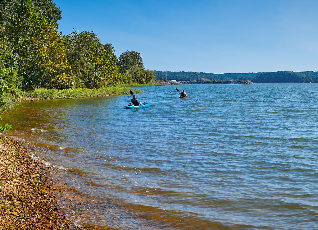 Kayakers on Kentucky Lake near Kenlake State Resort Park, Kentucky