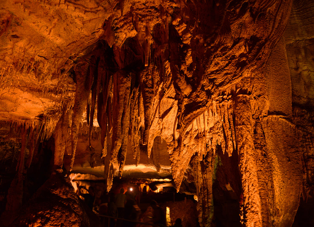 Frozen Niagara in Mammoth Cave National Park, Kentucky, USA. This national park is also UNESCO World Heritage Site since 1981