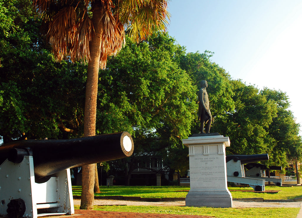 White Point Gardens honors the Confederate soldiers in Charleston South Carolina