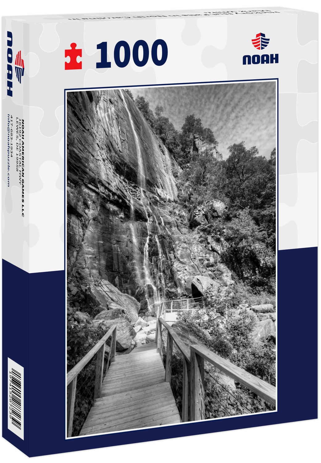 Hickory Nut Falls in North Carolina in black white