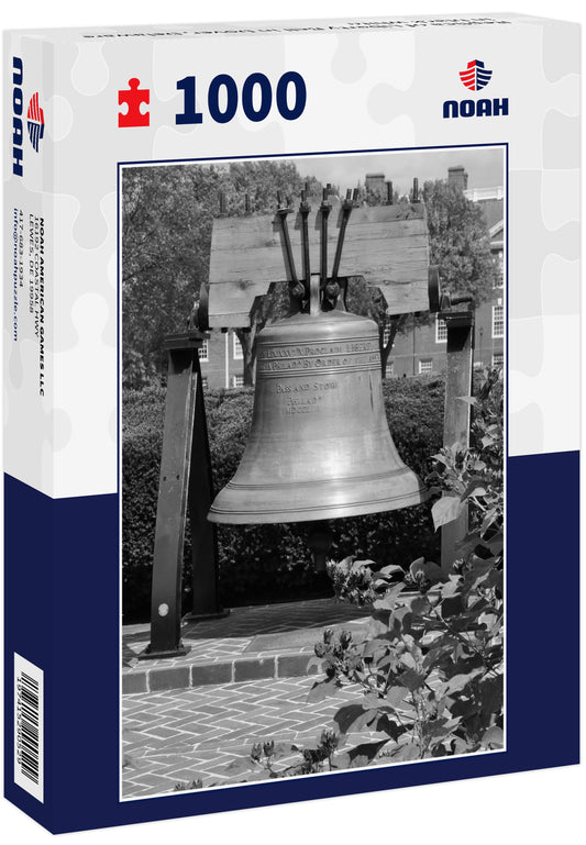 Replica of Liberty Bell in Dover, Delaware in black white