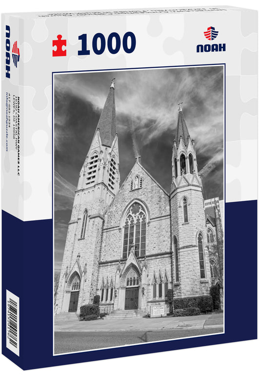 Immaculate Conception Catholic Church in Jacksonville, Florida in black white