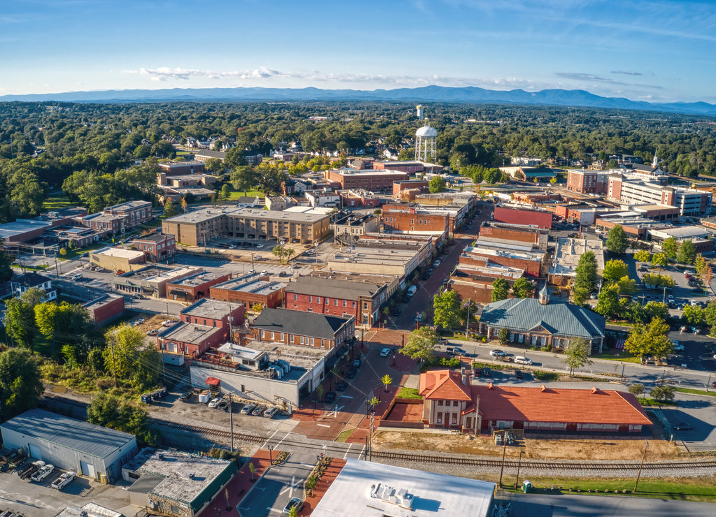 Aerial View of Downtown Greer, South Carolina