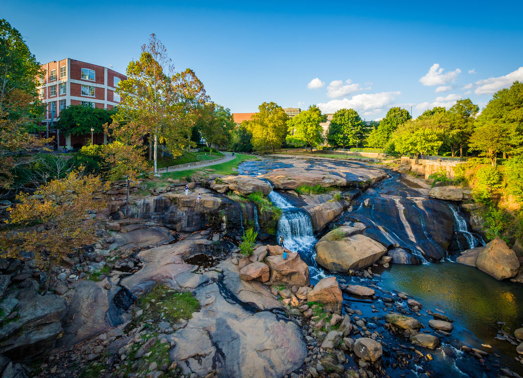 Waterfall at the Falls Park on the Reedy, in Greenville, South Carolina