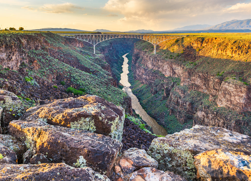 Taos, New Mexico, USA at Rio Grande Gorge Bridge over the Rio Grande